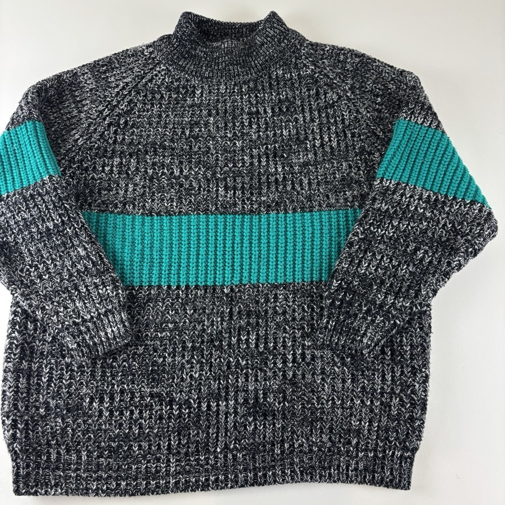 Stefano Women's Vintage‎ Sweater Medium Retro Multicolor Teal Sweater Knit - Picture 2 of 7